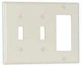 Eaton Wiring Devices 2173LA Combination Wallplate, 4-1/2 in L, 2-3/4 in W, Standard, 3 -Gang, Thermoset