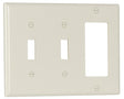 Eaton Wiring Devices 2173LA Combination Wallplate, 4-1/2 in L, 2-3/4 in W, Standard, 3 -Gang, Thermoset