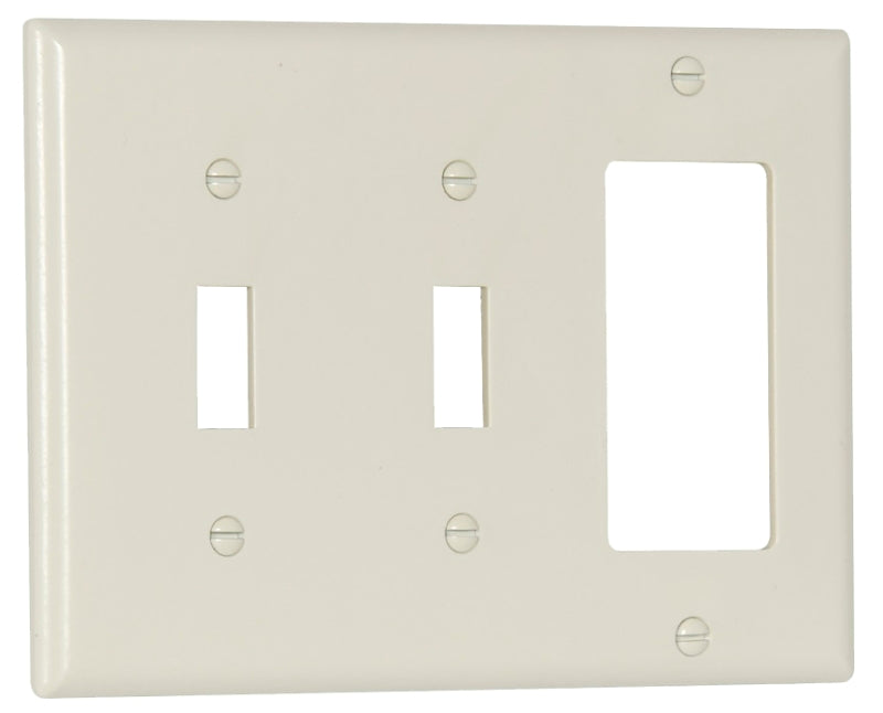 Eaton Wiring Devices 2173LA Combination Wallplate, 4-1/2 in L, 2-3/4 in W, Standard, 3 -Gang, Thermoset