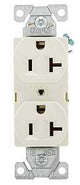 Eaton Wiring Devices BR BR20LA Duplex Receptacle Wallplate, 2 -Pole, 20 A, 125 V, Back, Side Wiring, NEMA: 5-20R