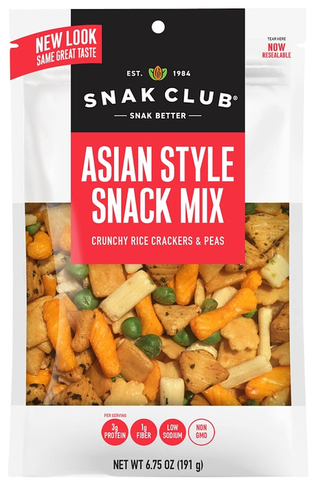 Snak Club CSU29466 Oriental Snack Mix, Soy Flavor, 7 oz, Pack of 6