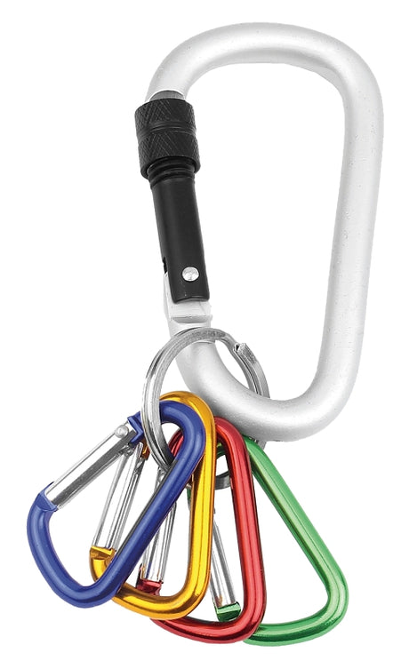 Hy-Ko 2GO Series KC602 Locking Carabiner Set, Pack of 5