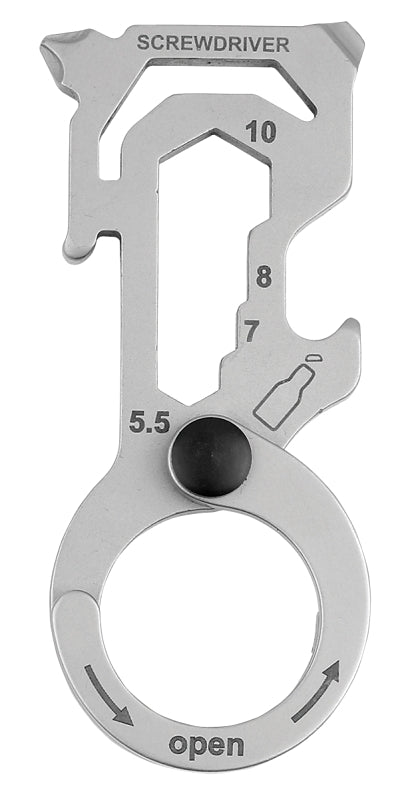 Hy-Ko KC616 Multi-Tool Ring, Stainless Steel Case, Pack of 5