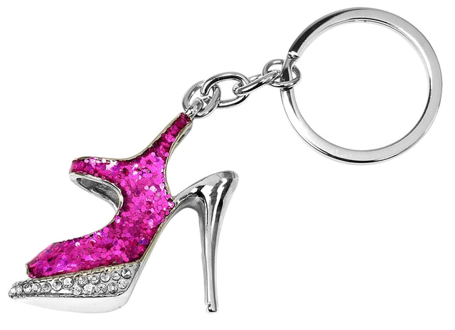 Hy-Ko KH705 Key Chain, Bling High Heel Shoe, 4 in H x 1.8 in W x 0.2 in D Dimensions, Pack of 5