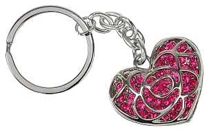 Hy-Ko KH706 Key Chain, Pink Cut Out, 4 in H x 1.8 in W x 0.2 in D Dimensions, Split Ring, Pack of 5