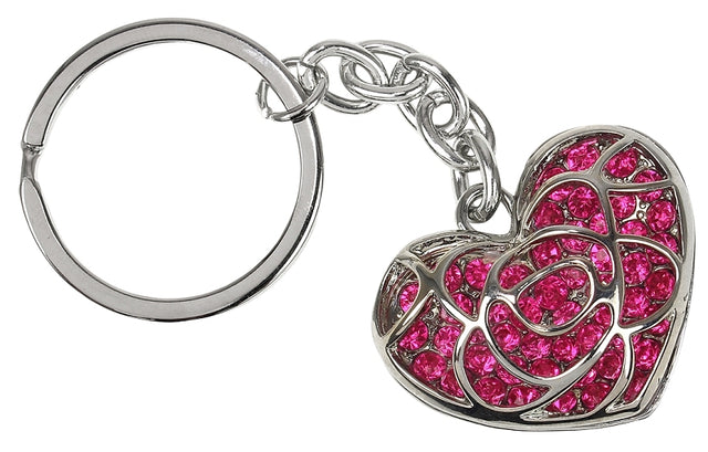 Hy-Ko KH706 Key Chain, Pink Cut Out, 4 in H x 1.8 in W x 0.2 in D Dimensions, Split Ring, Pack of 5