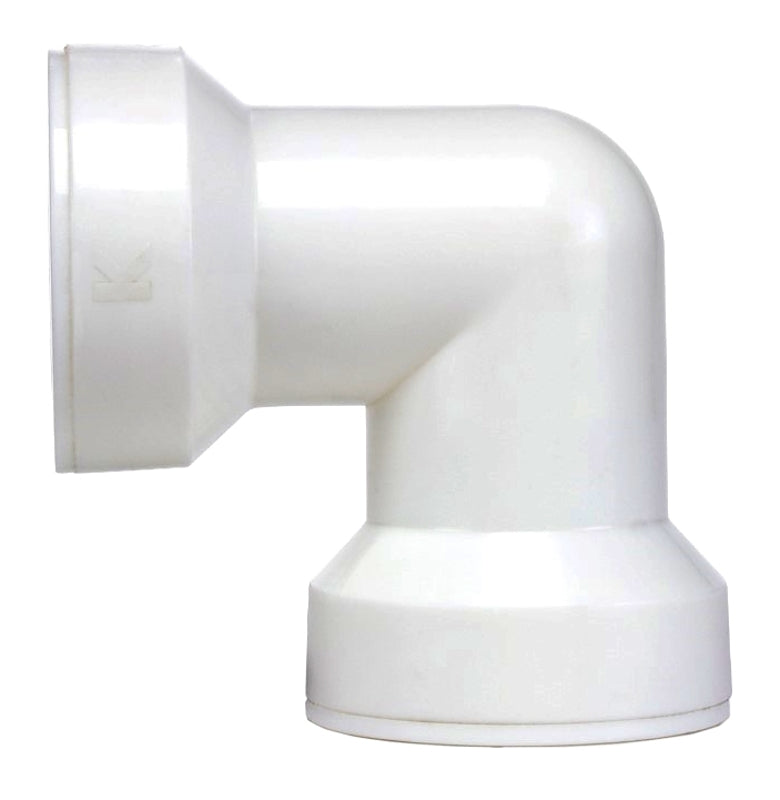 Insta-Plumb 47QLK Coupling Elbow, Plastic, White