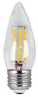 Feit Electric BPETC60/950CA/FIL LED Bulb, Decorative, B10 Lamp, 60 W Equivalent, E26 Lamp Base, Dimmable, Daylight Light