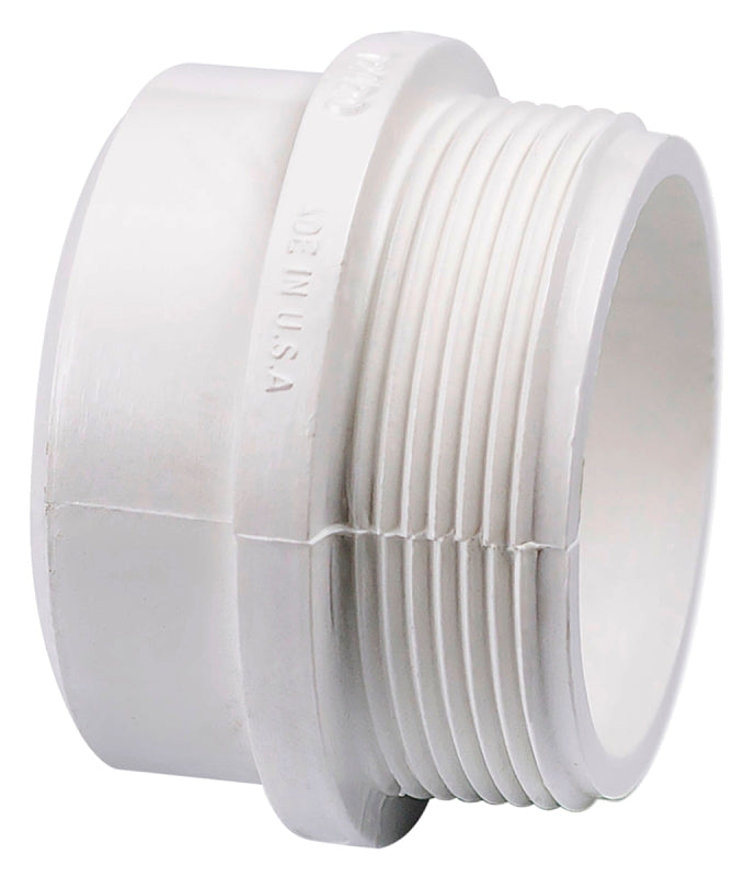 Canplas 192802 Pipe Adapter, 2 in, Spigot x MNPT, PVC, White