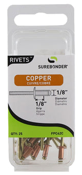 Surebonder FPC42C Rivet, Short, 1/8 in L, Aluminum/Copper