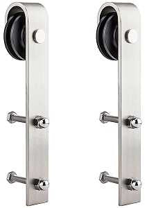 National Hardware N187-072 Strap Hanger, Sliding Door, Steel, Satin Nickel