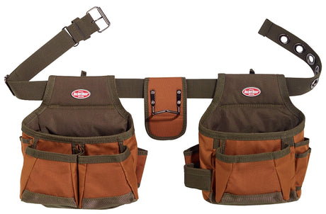Bucket Boss 50200 Builder's Rig, 52 in Waist, Poly Ripstop Fabric, Brown/Green, 12-Pocket