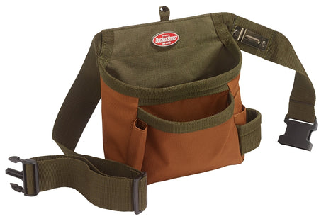 Bucket Boss 50300 Handyman's Holster, 52 in Waist, 5-Pocket, Poly Ripstop Fabric, Brown/Green