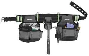 Bucket Boss Professional Series 55105-HV HV Contractor's Rig, 52 in Waist, Poly Fabric, Sliver, 29-Pocket