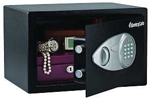 Master Lock X055ML Digital Safe, 0.5 cu-ft Capacity, 8.7 in H x 13.8 in W x 10.6 in D Exterior, Steel, Black/Gray