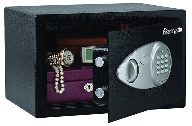 Master Lock X055ML Digital Safe, 0.5 cu-ft Capacity, 8.7 in H x 13.8 in W x 10.6 in D Exterior, Steel, Black/Gray