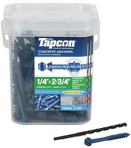 Tapcon 24530 Screw Anchor, Hex Drive, Steel, Climaseal