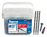 Tapcon 28550 Concrete Screw Anchor, 3/16 in Dia, 1-1/4 in L, Steel, Climaseal