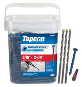 Tapcon 28560 Concrete Screw Anchor, 3/16 in Dia, 2-1/4 in L, Steel, Climaseal, 225/PK