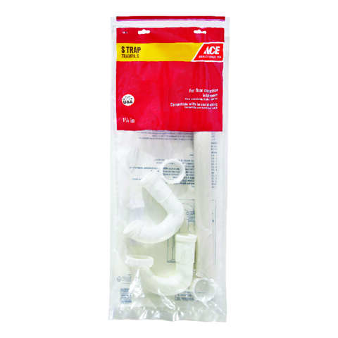 Ace 1-1/4 in. D X 20-1/2 in. L Plastic S-Trap