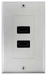 Zenith VW3001WJHD2W HDMI Wallplate, 7-1/2 in L, 3-3/4 in W, 1 -Gang, Plastic, White, Flush Mounting, Pack of 4