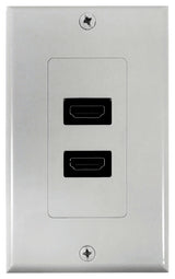 Zenith VW3001WJHD2W HDMI Wallplate, 7-1/2 in L, 3-3/4 in W, 1 -Gang, Plastic, White, Flush Mounting, Pack of 4