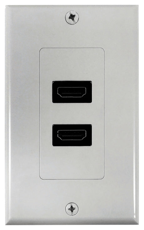 Zenith VW3001WJHD2W HDMI Wallplate, 7-1/2 in L, 3-3/4 in W, 1 -Gang, Plastic, White, Flush Mounting, Pack of 4