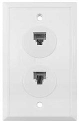 Amerelle VW6E6EW Dual Ethernet Wallplate, White, Flush Mounting, Pack of 4