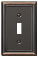 Amerelle Chelsea 149TDB Wallplate, 4-7/8 in L, 3-1/8 in W, 1 -Gang, Steel, Aged Bronze, Pack of 4