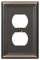 Amerelle Chelsea 149DDB Receptacle Wallplate, 2 -Gang, Steel, Bronze, Pack of 4