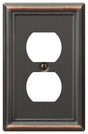 Amerelle Chelsea 149DDB Receptacle Wallplate, 2 -Gang, Steel, Bronze, Pack of 4