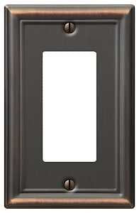 AmerTac 149RDB Switch Wallplate, 1 -Gang, Steel, Aged Bronze, Pack of 4