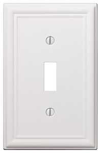 Amerelle 149TW Wallplate, 4-7/8 in L, 3-1/8 in W, 1 -Gang, Steel, White, Pack of 4