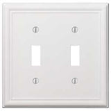 Amerelle 149TTW Wallplate, 4-7/8 in L, 4-15/16 in W, 2 -Gang, Steel, White, Pack of 3