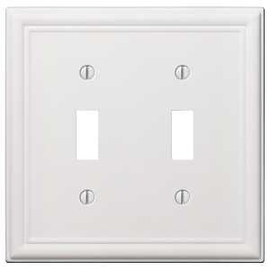 Amerelle 149TTW Wallplate, 4-7/8 in L, 4-15/16 in W, 2 -Gang, Steel, White, Pack of 3