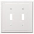 Amerelle 149TTW Wallplate, 4-7/8 in L, 4-15/16 in W, 2 -Gang, Steel, White, Pack of 3