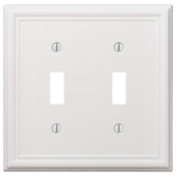 Amerelle 149TTW Wallplate, 4-7/8 in L, 4-15/16 in W, 2 -Gang, Steel, White, Pack of 3