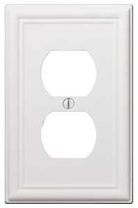 Amerelle 149DW Receptacle Wallplate, 5 in L, 2-7/8 in W, 1 -Gang, Steel, White, Screw Mounting, Pack of 4