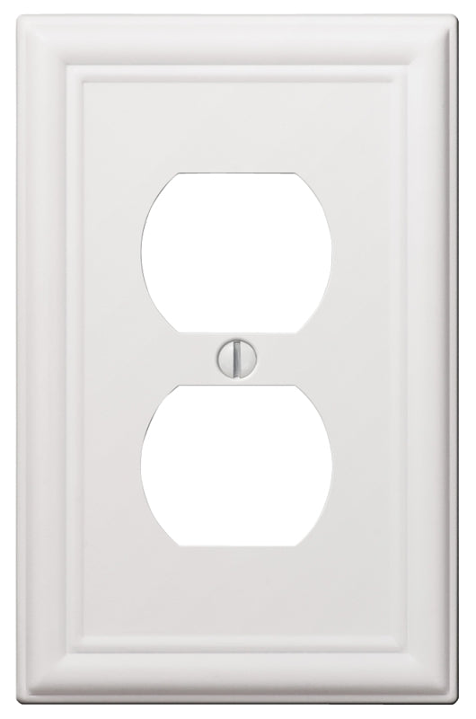 Amerelle 149DW Receptacle Wallplate, 5 in L, 2-7/8 in W, 1 -Gang, Steel, White, Screw Mounting, Pack of 4