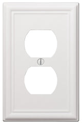 Amerelle 149DW Receptacle Wallplate, 5 in L, 2-7/8 in W, 1 -Gang, Steel, White, Screw Mounting, Pack of 4