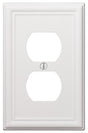 Amerelle 149DW Receptacle Wallplate, 5 in L, 2-7/8 in W, 1 -Gang, Steel, White, Screw Mounting, Pack of 4