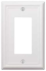 Amerelle 149RW Wallplate, 4-7/8 in L, 3-1/8 in W, 1 -Gang, Steel, White, Pack of 4