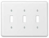 Amerelle Devon 935TTTW Wallplate, 5 in L, 6-9/16 in W, 3 -Gang, Steel, White, Pack of 3