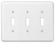 Amerelle Devon 935TTTW Wallplate, 5 in L, 6-9/16 in W, 3 -Gang, Steel, White, Pack of 3