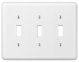 Amerelle Devon 935TTTW Wallplate, 5 in L, 6-9/16 in W, 3 -Gang, Steel, White, Pack of 3