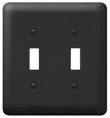 Amerelle Devon 935TTBK Wallplate, 5 in L, 4-5/8 in W, 2 -Gang, Steel, Black, Pack of 3