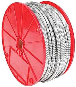 Baron 695945 Cable, 1/8 to 3/16 in Dia, 250 ft L, Galvanized/Vinyl-Coated