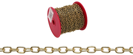 Baron 7191 Oval Chain, #19, 82 ft L, Brass