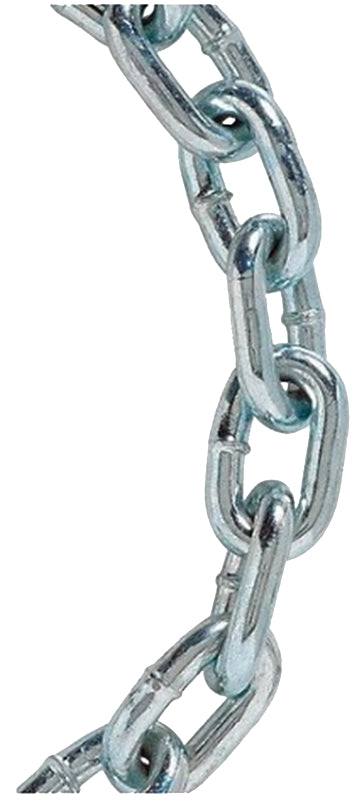 Baron 7228 Straight Link Chain, #2, 40 ft L, 520 lb Working Load, Carbon Steel, Zinc