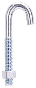 ProSource LR321 J-Bolt, 3-3/4 in L, 250 lbs Working Load, Zinc, Pack of 10